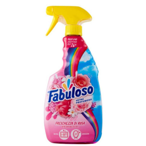 Спрей Fabuloso для окон, стекла и зеркал, эффект невидимого стекла, аромат розы, 600 мл